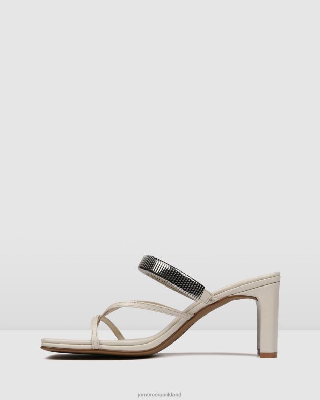 Jo Mercer Off White Leather Adriana mid heel sandals Footwear 4624262