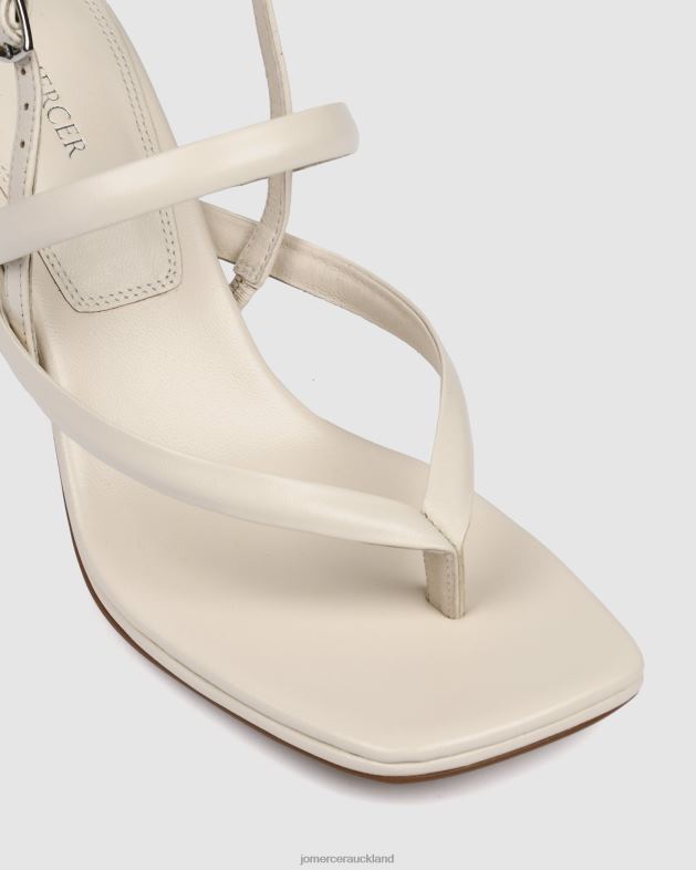 Jo Mercer Off White Leather Amaia mid heel sandals Footwear 4624264
