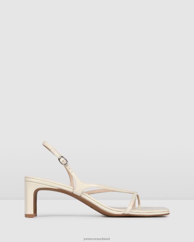 Jo Mercer Off White Leather Valentina mid heel sandals Footwear 4624269