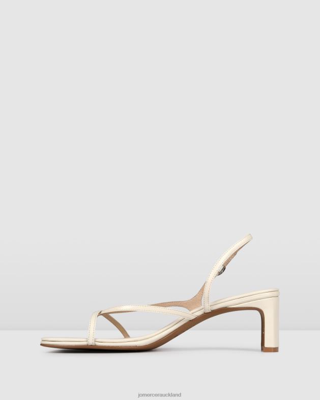 Jo Mercer Off White Leather Valentina mid heel sandals Footwear 4624269