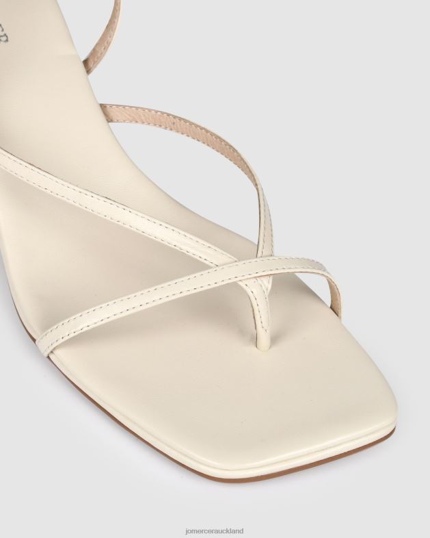 Jo Mercer Off White Leather Valentina mid heel sandals Footwear 4624269