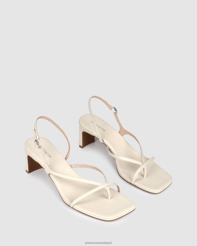 Jo Mercer Off White Leather Valentina mid heel sandals Footwear 4624269