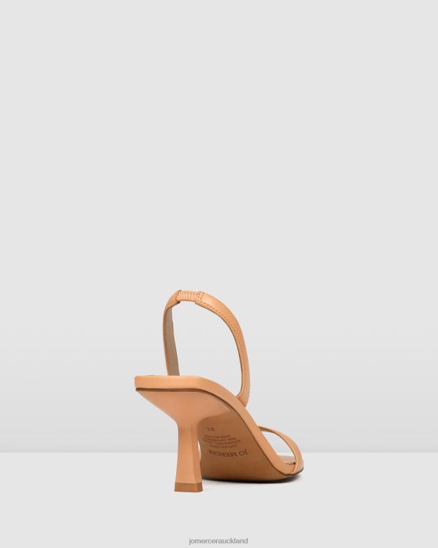 Jo Mercer Papaya Leather Diya mid heel sandals Footwear 4624270