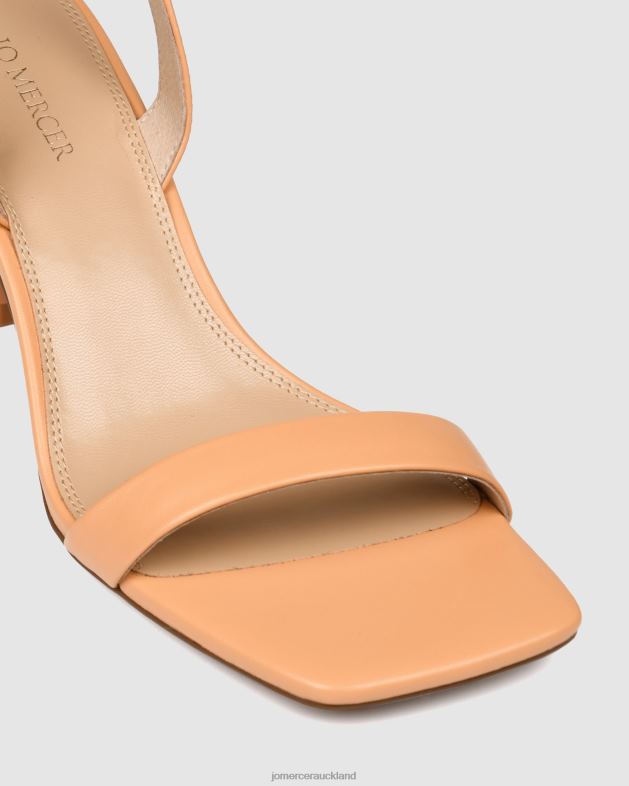 Jo Mercer Papaya Leather Diya mid heel sandals Footwear 4624270