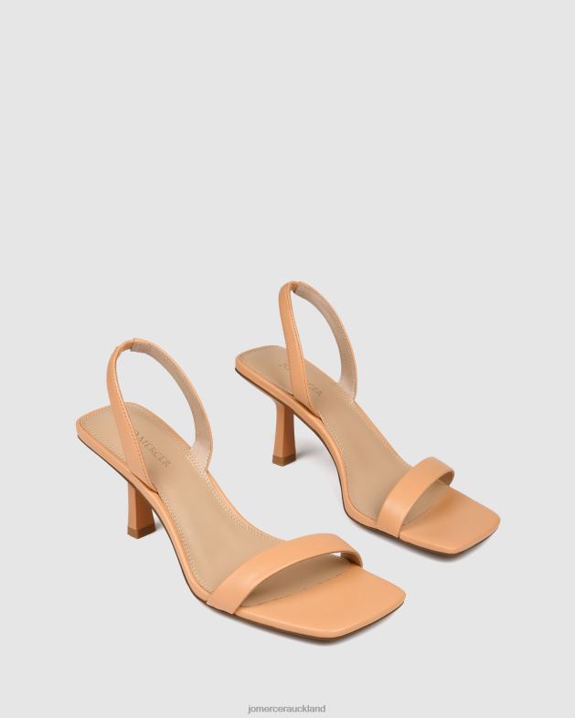 Jo Mercer Papaya Leather Diya mid heel sandals Footwear 4624270