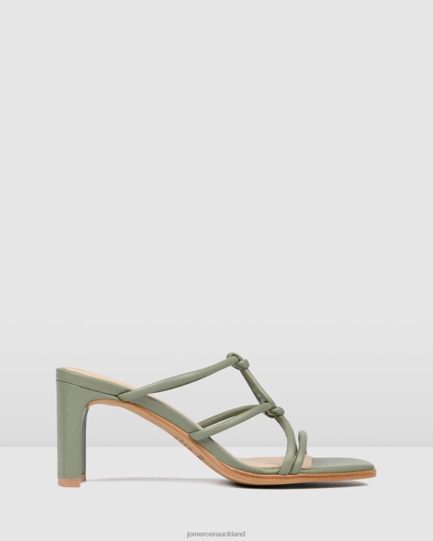 Jo Mercer Pistachio Green Leather Nadia mid heel sandals Footwear 4624267