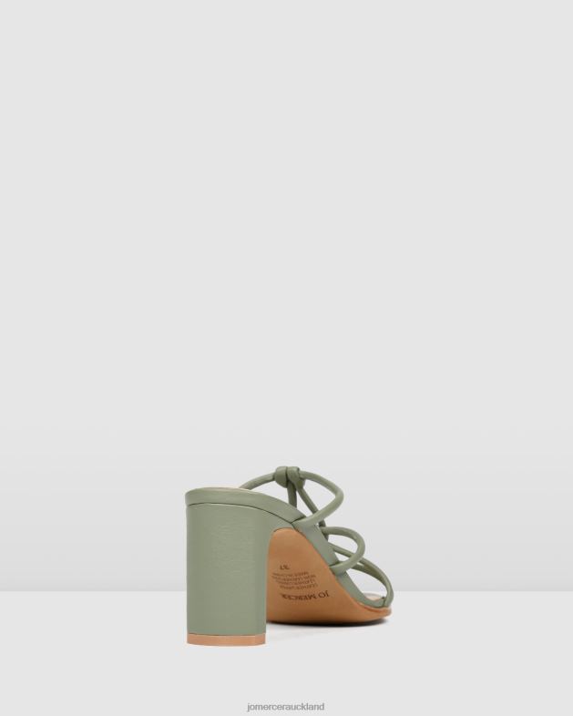 Jo Mercer Pistachio Green Leather Nadia mid heel sandals Footwear 4624267