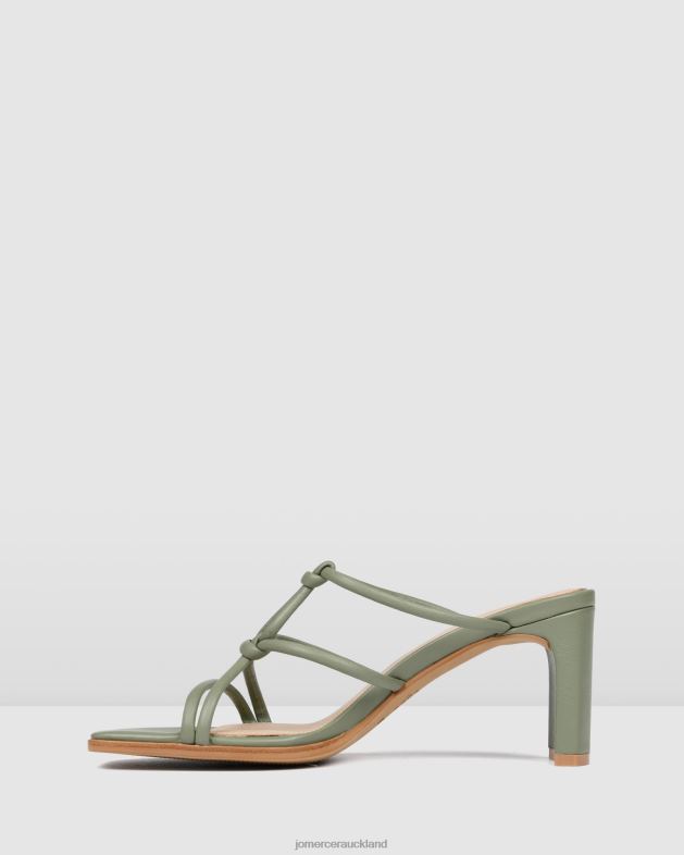 Jo Mercer Pistachio Green Leather Nadia mid heel sandals Footwear 4624267