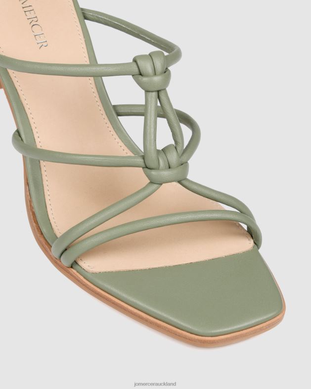 Jo Mercer Pistachio Green Leather Nadia mid heel sandals Footwear 4624267