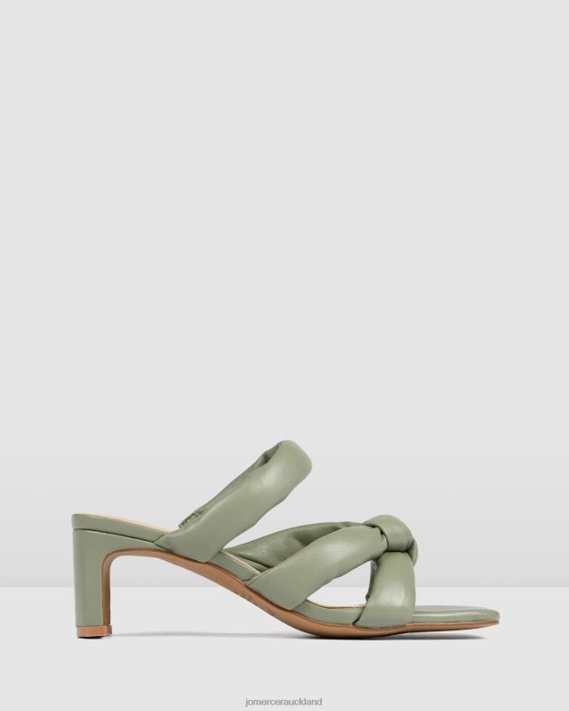 Jo Mercer Pistachio Green Leather Vivian mid heel sandals Footwear 4624266