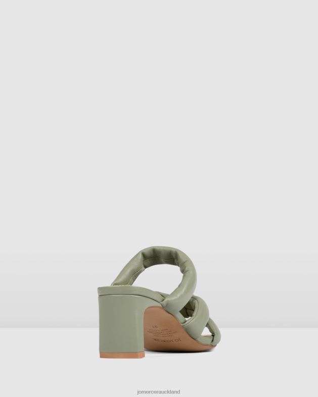 Jo Mercer Pistachio Green Leather Vivian mid heel sandals Footwear 4624266