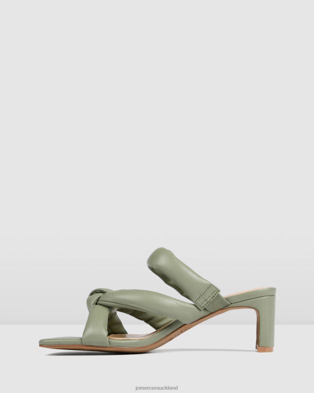 Jo Mercer Pistachio Green Leather Vivian mid heel sandals Footwear 4624266