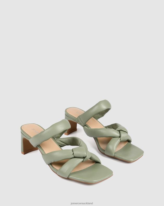 Jo Mercer Pistachio Green Leather Vivian mid heel sandals Footwear 4624266