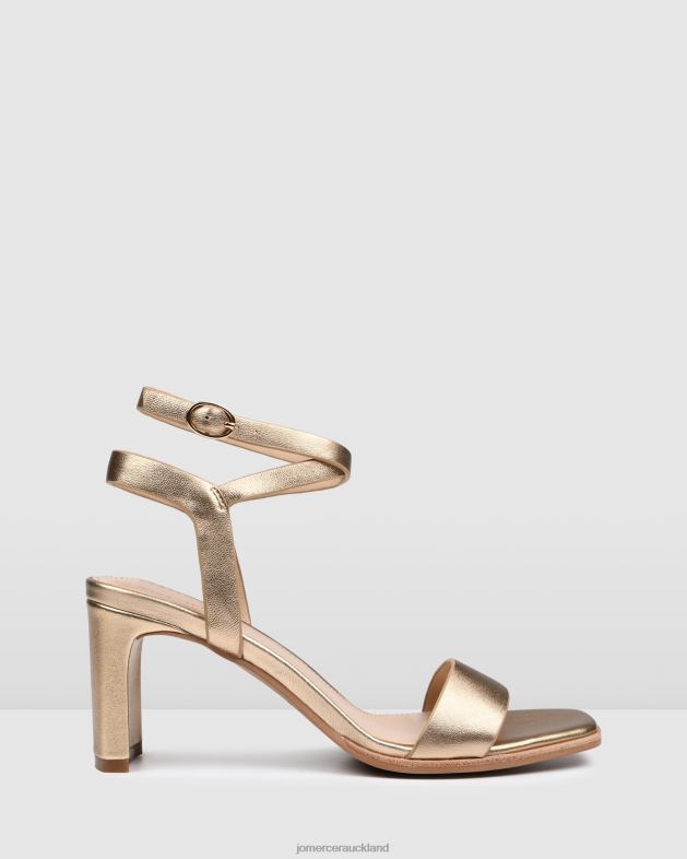 Jo Mercer Soft Gold Leather Natsu mid heel sandals Footwear 4624241