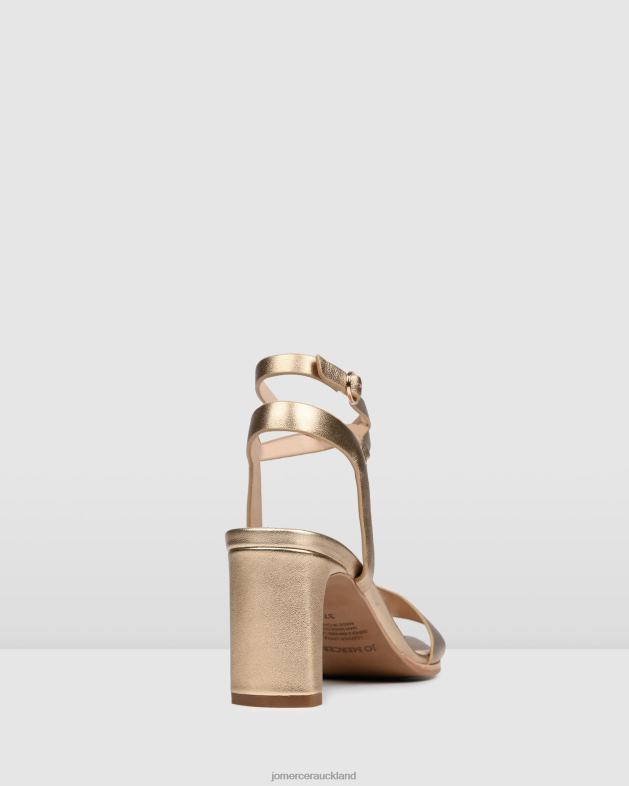 Jo Mercer Soft Gold Leather Natsu mid heel sandals Footwear 4624241