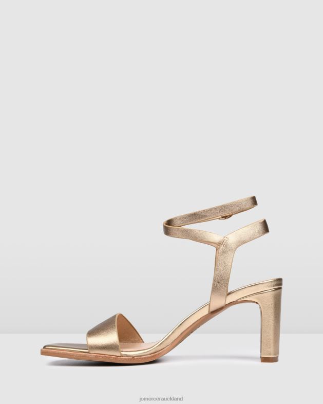 Jo Mercer Soft Gold Leather Natsu mid heel sandals Footwear 4624241