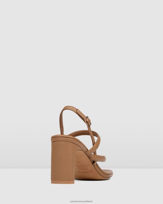 Jo Mercer Tan Leather Amaia mid heel sandals Footwear 4624263