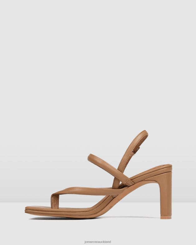 Jo Mercer Tan Leather Amaia mid heel sandals Footwear 4624263