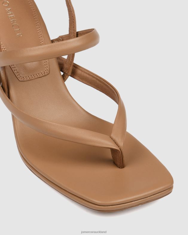 Jo Mercer Tan Leather Amaia mid heel sandals Footwear 4624263