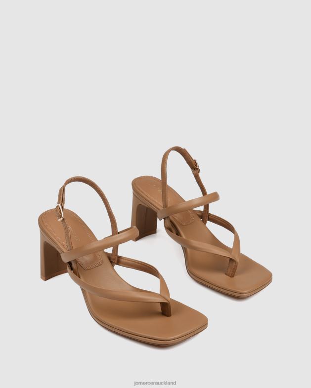 Jo Mercer Tan Leather Amaia mid heel sandals Footwear 4624263