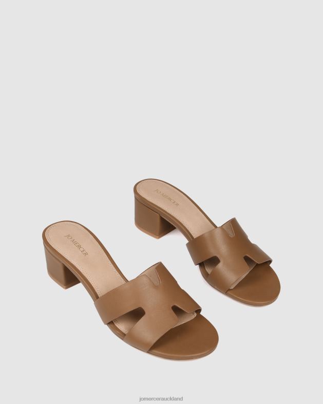 Jo Mercer Tan Leather Jayda mid heel sandals Footwear 4624236