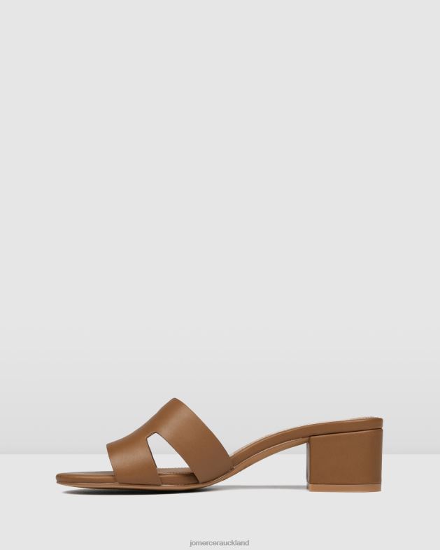 Jo Mercer Tan Leather Jayda mid heel sandals Footwear 4624236