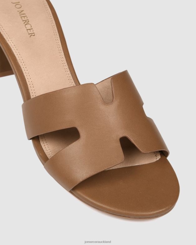 Jo Mercer Tan Leather Jayda mid heel sandals Footwear 4624236