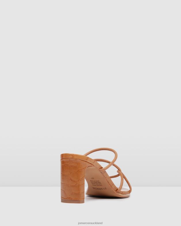 Jo Mercer Tan Leather Novi mid heel sandals Footwear 4624234