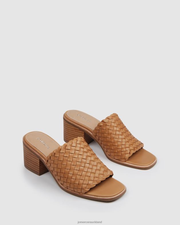 Jo Mercer Tan Leather Whaler mid heel sandals Footwear 4624243