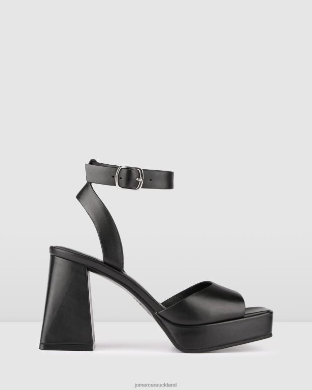 Jo Mercer Black Leather Samantha high heel platform sandals Footwear 4624289