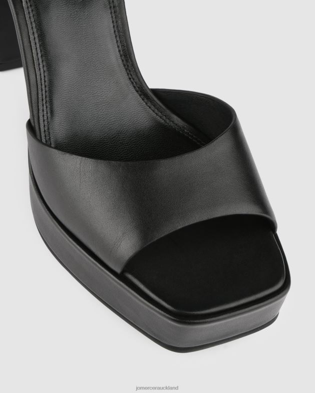 Jo Mercer Black Leather Samantha high heel platform sandals Footwear 4624289