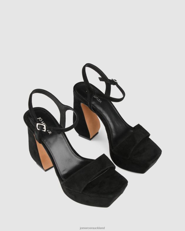 Jo Mercer Black Suede Delphina high heel platform sandals Footwear 4624291