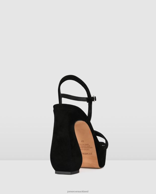 Jo Mercer Black Suede Delphina high heel platform sandals Footwear 4624291