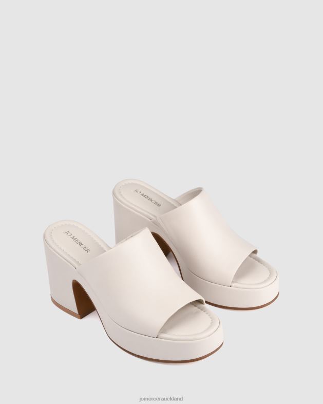 Jo Mercer Off White Leather Mia high heel platform sandals Footwear 4624278