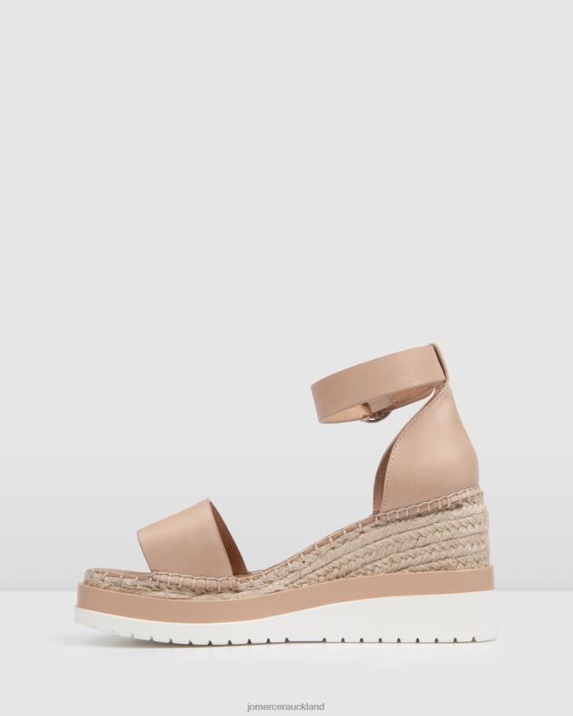Jo Mercer Natural Leather Klume mid heel wedge espadrilles Footwear 4624252