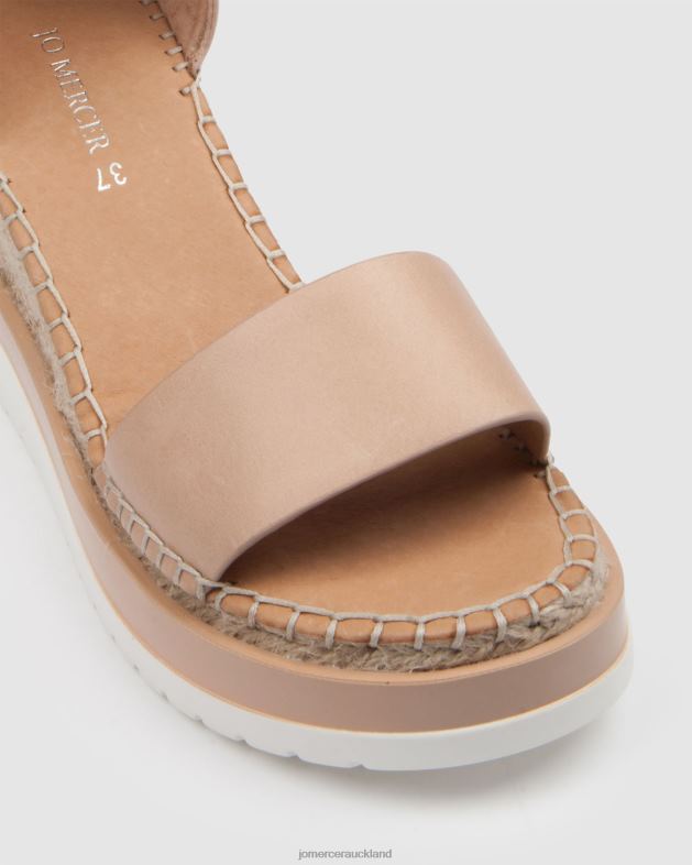 Jo Mercer Natural Leather Klume mid heel wedge espadrilles Footwear 4624252