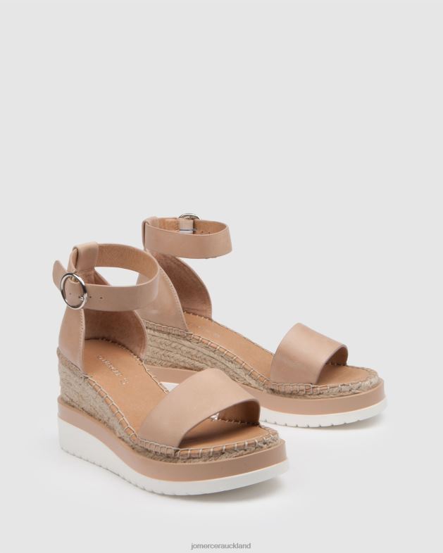 Jo Mercer Natural Leather Klume mid heel wedge espadrilles Footwear 4624252