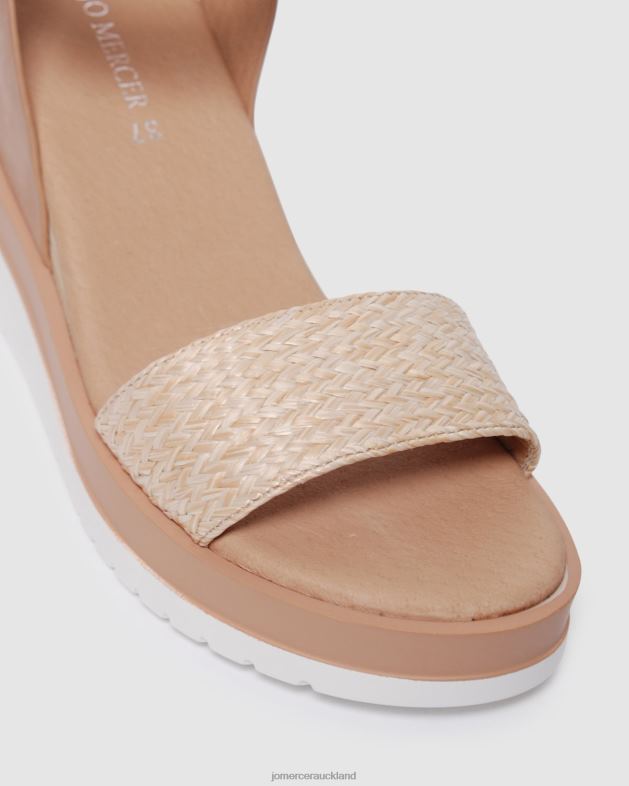 Jo Mercer Natural Raffia Kenzie mid heel wedges Footwear 4624247