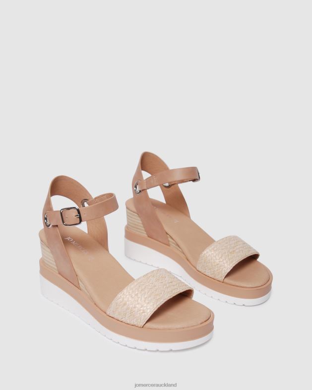 Jo Mercer Natural Raffia Kenzie mid heel wedges Footwear 4624247