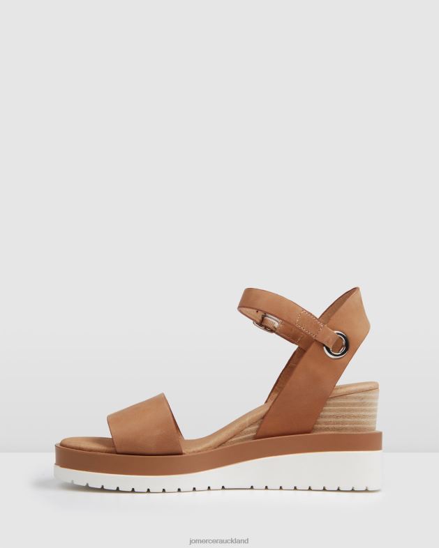 Jo Mercer Tan Leather Kenzie mid heel wedges Footwear 4624246