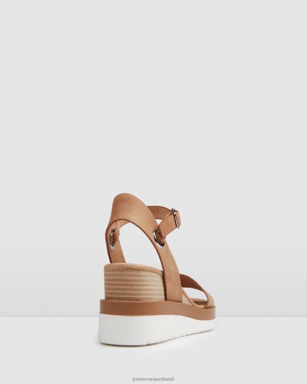 Jo Mercer Tan Leather Kenzie mid heel wedges Footwear 4624246