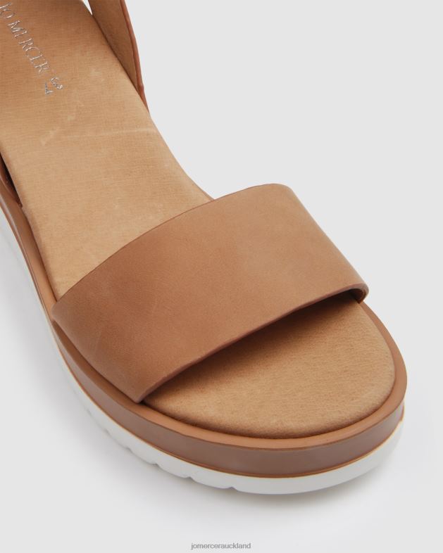 Jo Mercer Tan Leather Kenzie mid heel wedges Footwear 4624246