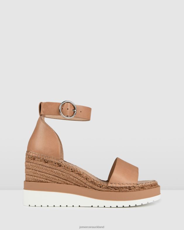Jo Mercer Tan Leather Klume mid heel wedge espadrilles Footwear 4624251