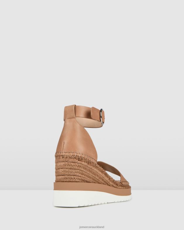 Jo Mercer Tan Leather Klume mid heel wedge espadrilles Footwear 4624251