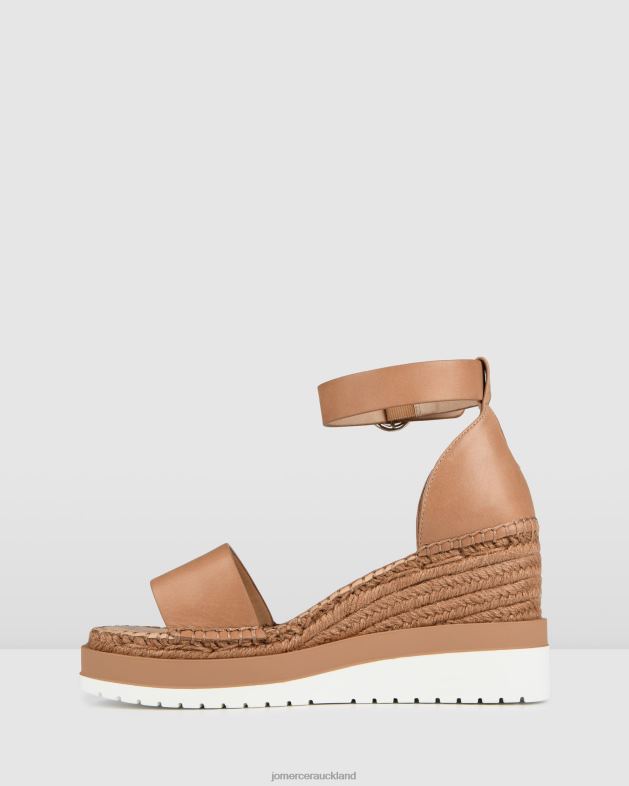 Jo Mercer Tan Leather Klume mid heel wedge espadrilles Footwear 4624251