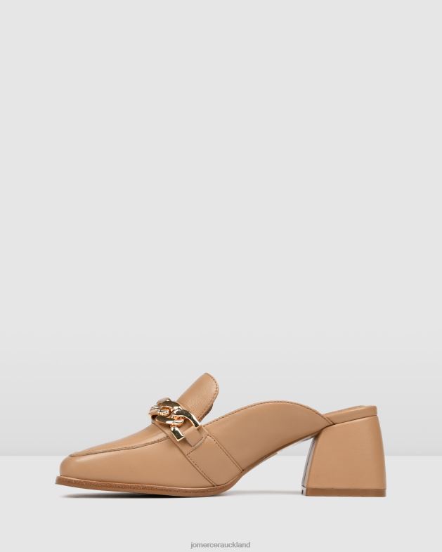 Jo Mercer Beige Leather Darius mid heel mules Footwear 4624222