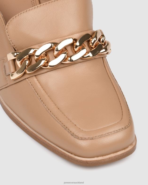 Jo Mercer Beige Leather Darius mid heel mules Footwear 4624222