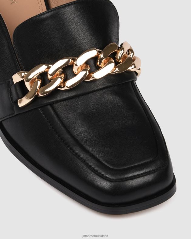 Jo Mercer Black Leather Darius mid heel mules Footwear 4624221