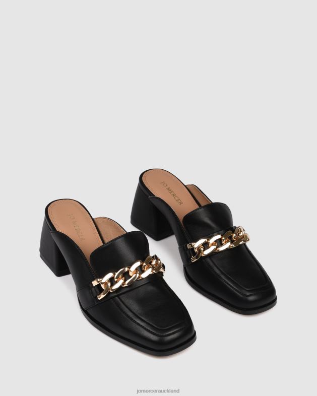 Jo Mercer Black Leather Darius mid heel mules Footwear 4624221