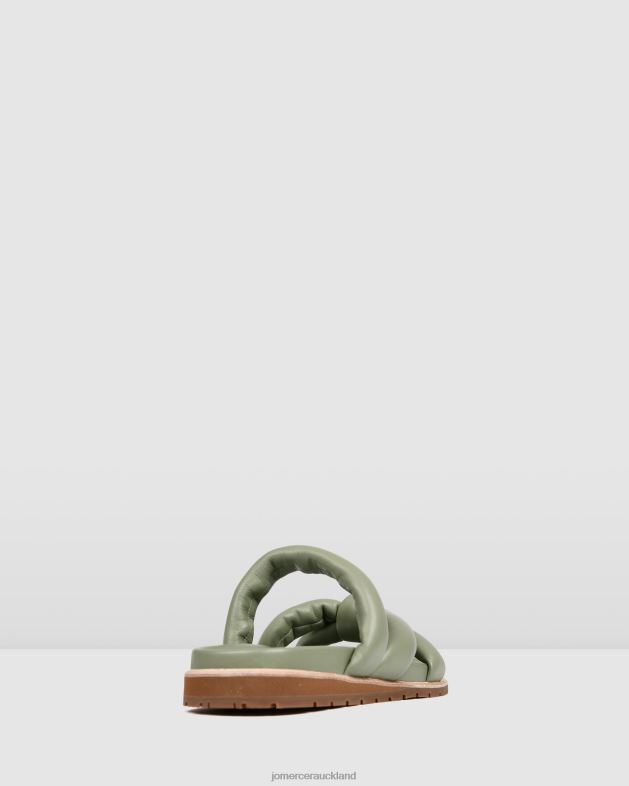 Jo Mercer Pistachio Green Leather Hillary flat slides Footwear 46242264